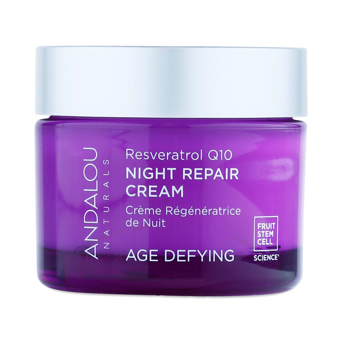 Andalou Naturals Resveratrol Q10 Night Repair Cream 1.7 oz jar