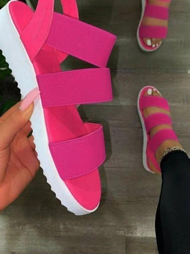 LW Casual Bandage Design Rose Red Sandals