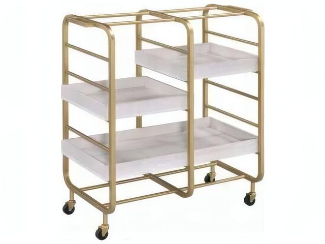 Vorrik Wood Gold Bar Cart