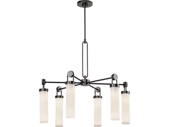 Wynwood 6-Light Urban Bronze Black Cylinder Chandelier