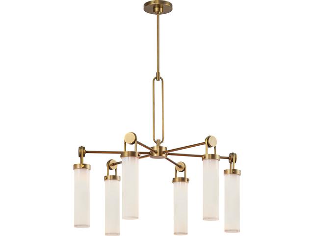 Wynwood 6-Light Vintage Brass Cylinder Chandelier