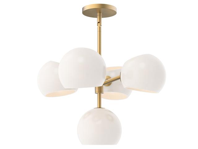 Willow 5-Light Brushed Gold Globe Chandelier