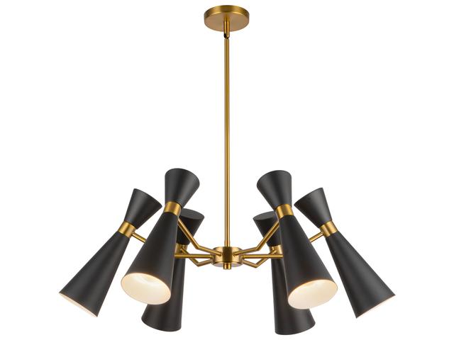 Blake 6-Light Matte Black Aged Gold Geometric Chandelier