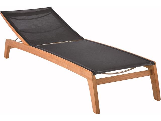 Horizon Lounger - Natural Teak Frame - Charcoal Textilene Sling