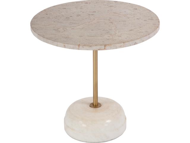 Lucia Round Marble & Metal End Table