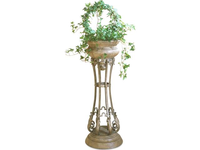 Budapest Metal & Stone Decorative Pedestal Planter