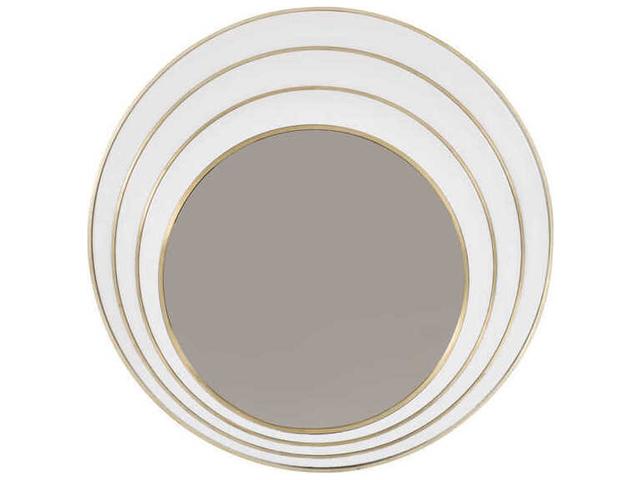 Signature Urban The Solar White Brass Wall Mirror Round
