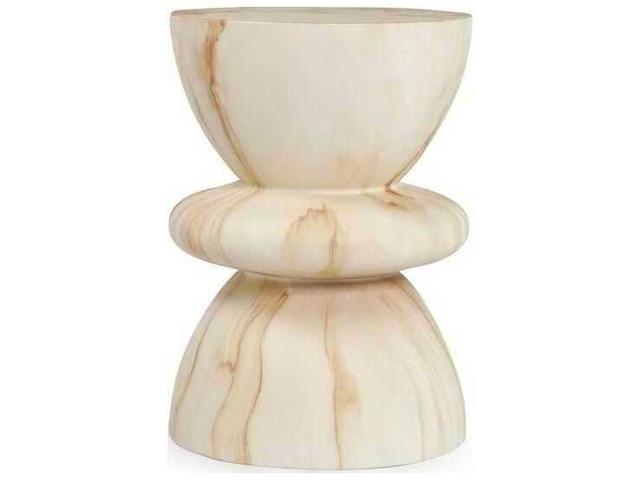 Leva Cream Concrete Round End Table