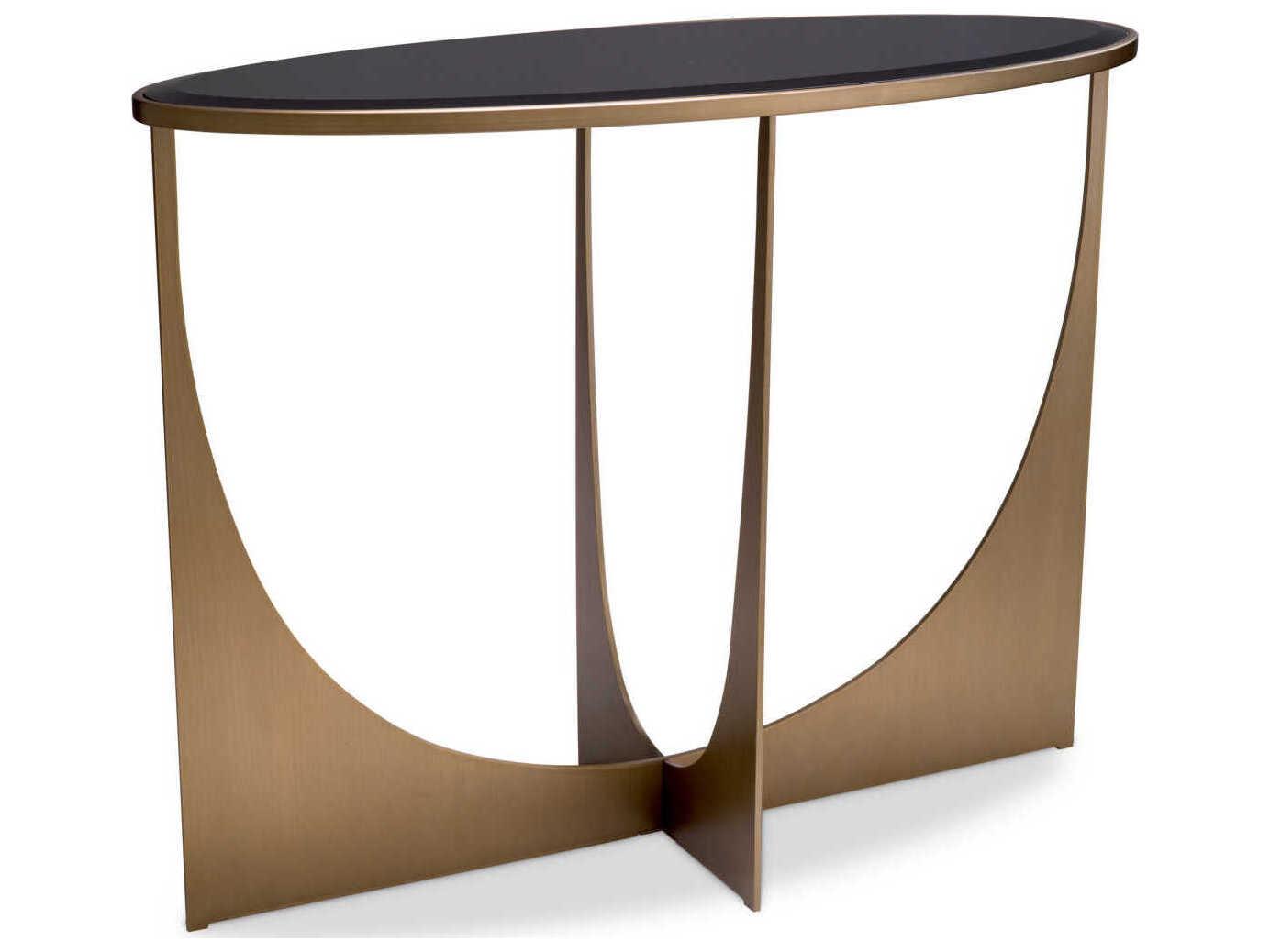 Elegance Brushed Brass Console Table