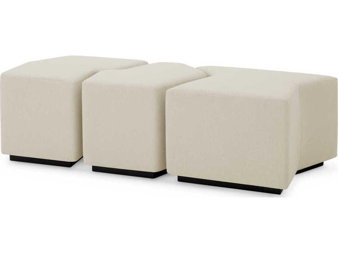 Filbert Reve Cream Upholstered Accent Stool Set of 3