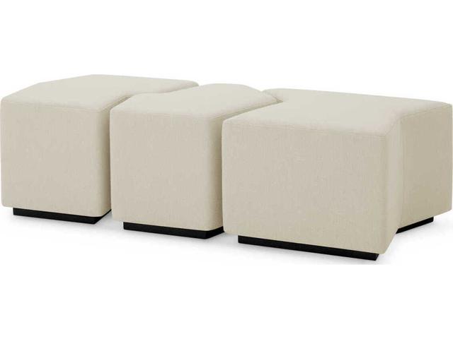 Filbert Reve Cream Upholstered Accent Stool Set of 3