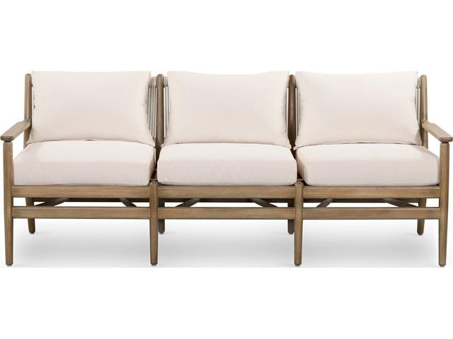 Halsted Rosen Natural Wood Cushion Sofa in Lakin Oat