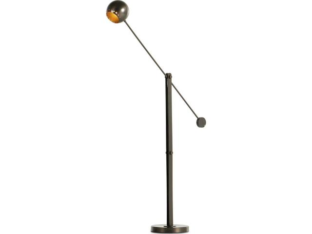 Camden Torin Dark Antique Brass Clear Cord Floor Lamp