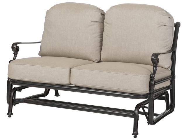 Gensun Grand Terrace Cast Aluminum Outdoor Patio Loveseat Glider - No Cushion