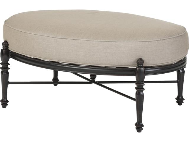 Gensun Grand Terrace Cast Aluminum Oval Patio Ottoman - No Cushion