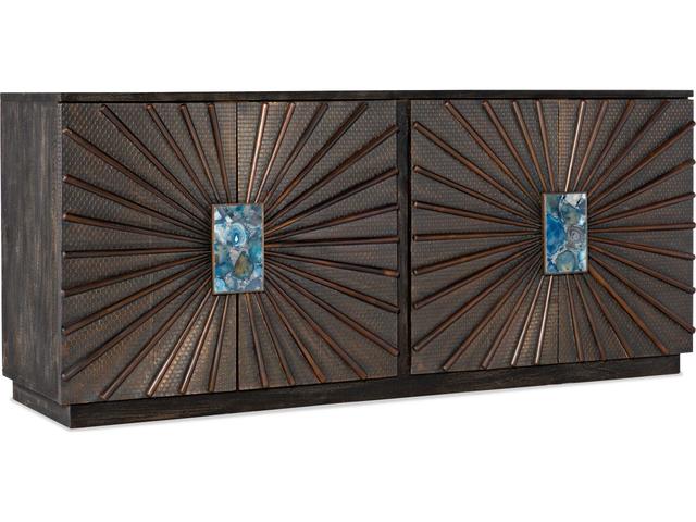 Melange Tara 84" Hardwood Black Credenza Sideboard