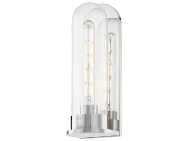 Irwin 1-Light Polished Nickel Glass Wall Sconce