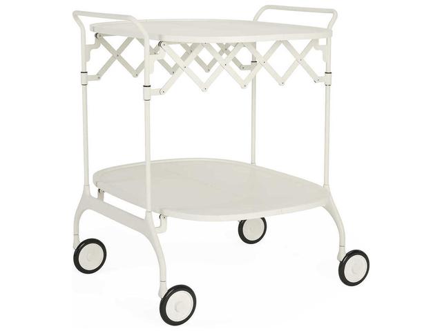 Battista Matte White Bar Cart