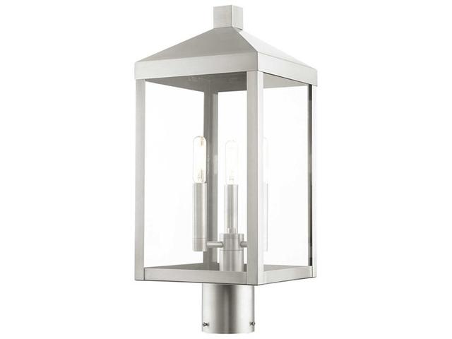 Livex Lighting Nyack Outdoor Post Light in Brushed Nickel