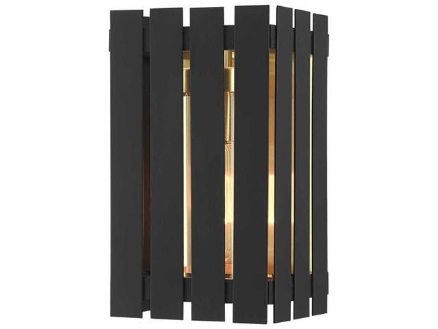 Livex Lighting Greenwich 1 - Light Outdoor Wall in Black Satin Brass