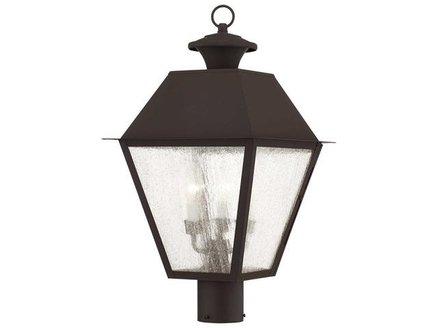 Livex Lighting Mansfield 3 - Light Outdoor Post in Bronze