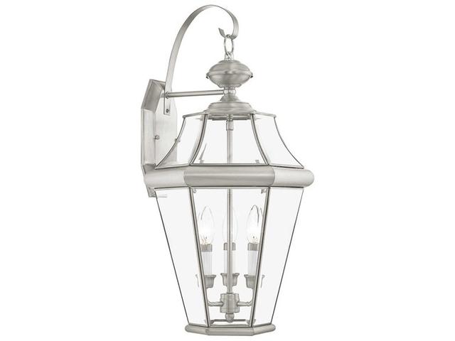 Livex Lighting Georgetown 3 - Light Outdoor Wall in Brushed Nickel