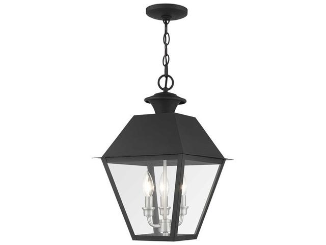 Livex Lighting Mansfield 3 - Light Outdoor Hanging in Black