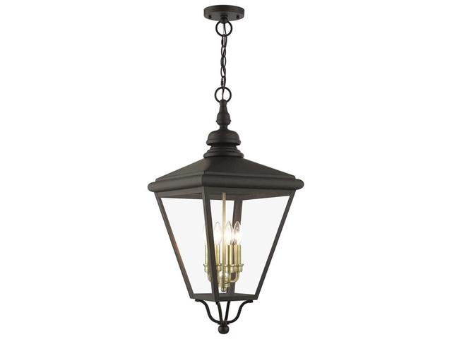 Livex Lighting Adams 4 - Light Outdoor Hanging in Bronze Antique Brass