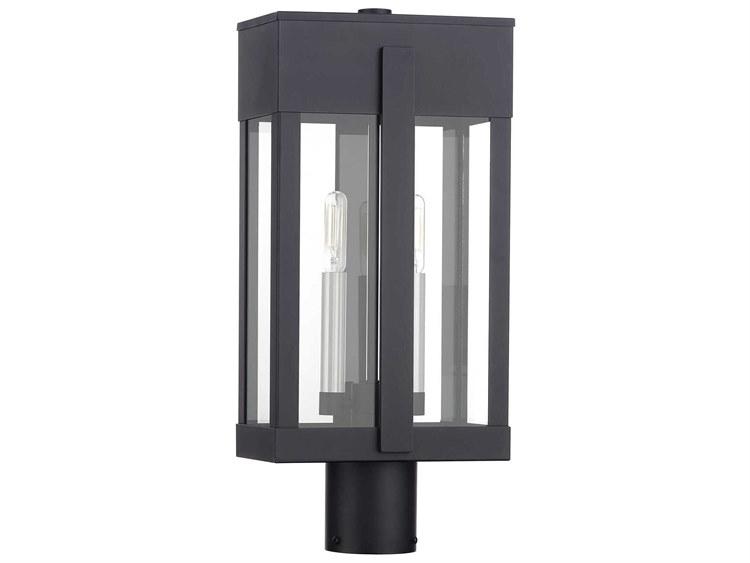 Livex Lighting Berksford 2-Light Outdoor Post Light in Black Brushed Nickel