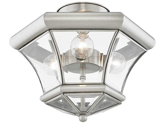 Livex Lighting Monterey 3 - Light Outdoor Ceiling in Brushed Nickel