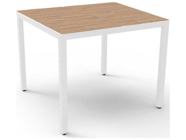 Resol Barcino Compact Square Dining Table 70X70 White Base Natural Oak Dining Table Top