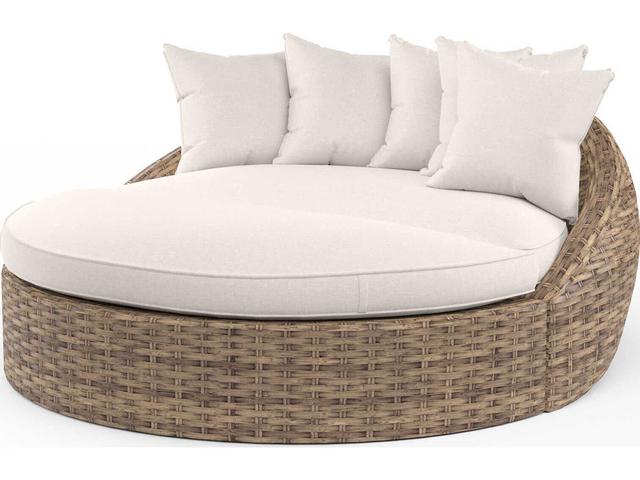 Sunset West Havana Tobacco Wicker Cushion Lounge Bed