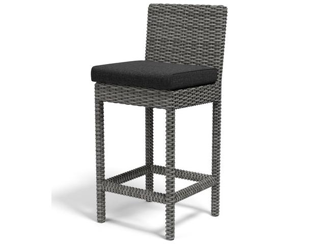 Sunset West Emerald II Wicker Patio Bar Stool in Spectrum Carbon