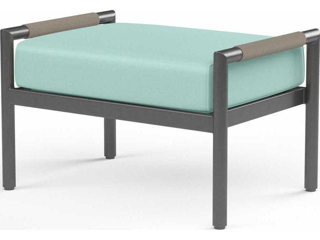Sunset West Pietra Graphite Aluminum Cushion Ottoman
