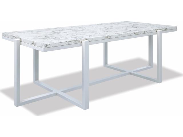 Sunset West Honed Carrara Aluminum Rectangular Outdoor Patio Coffee Table