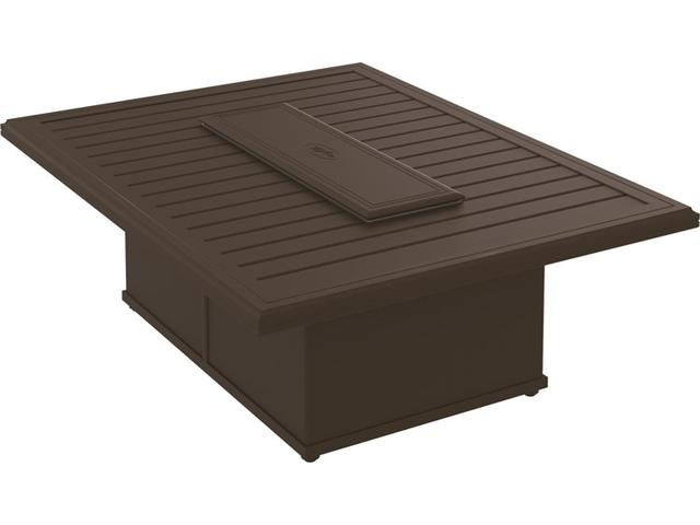 Tropitone Banchetto Fire Pits Aluminum Rectangular Pit Table