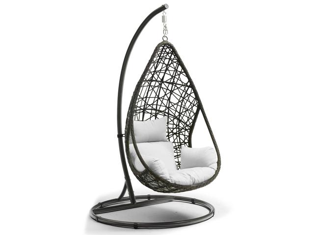 Bravo Grey White Aluminum Cushion Swing