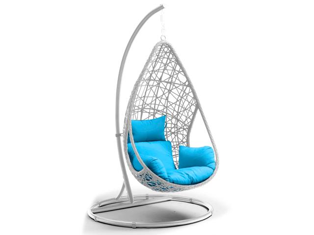 Whiteline Modern Living Outdoor Bravo White Aluminum Cushion Swing