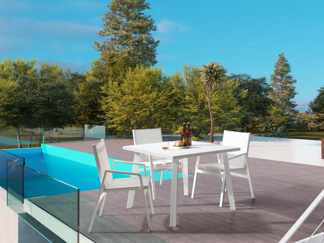 Rio White Aluminum Dining Set