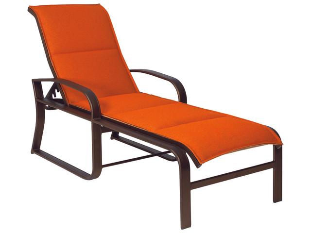 Woodard Cayman Isle Padded Sling Aluminum Adjustable Outdoor Patio Chaise Lounge