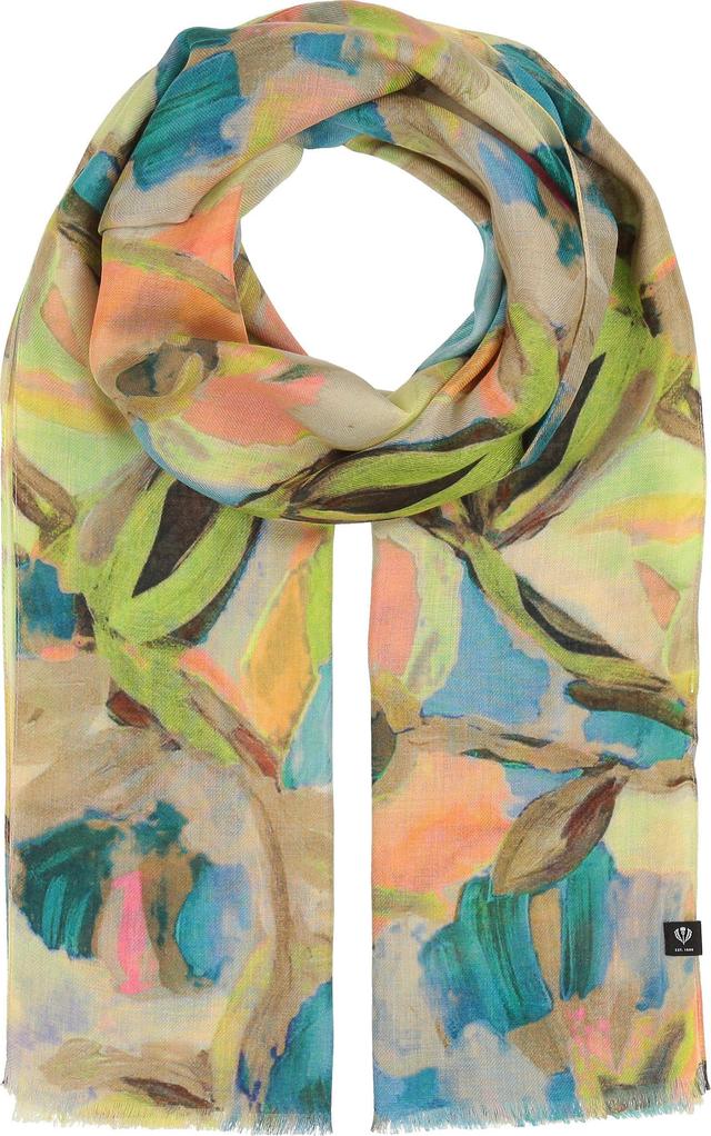V. Fraas Abstract Floral Scarf | Style: Aquamarine | by TSC