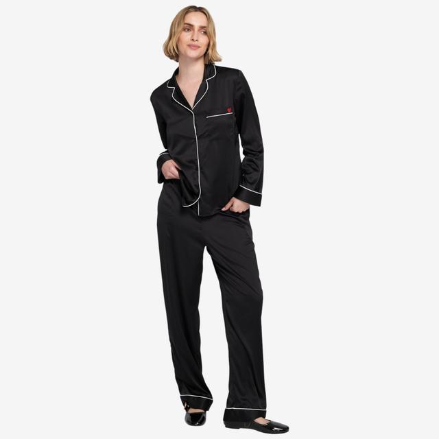 ELLE Satin PJ Set | Style: Black/Ivory | Size: XL | by TSC