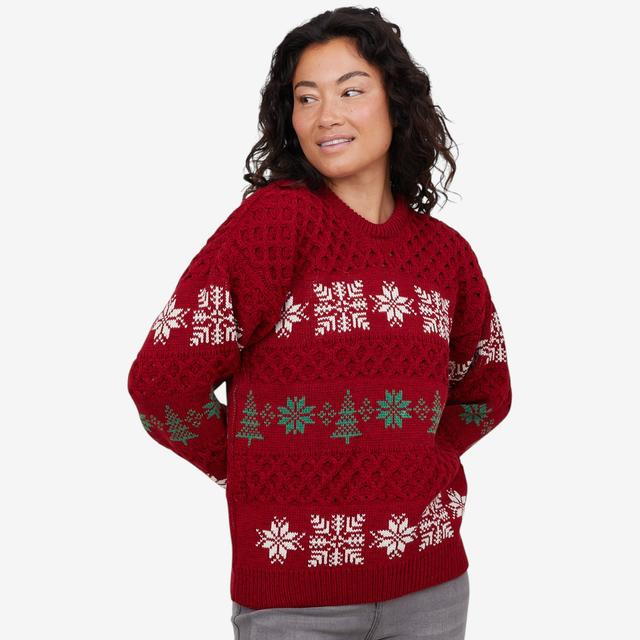 Aran Woollen Mills Christmas Pullover Sweater | Style: Red | Size: Large | by TSC