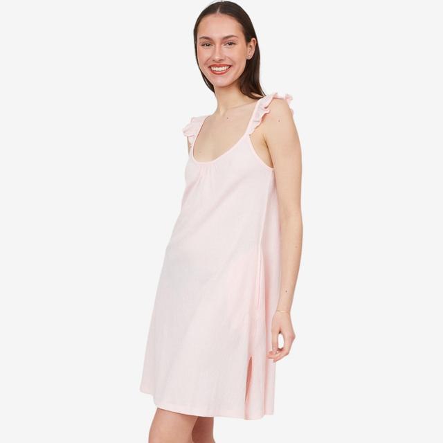 LATTELOVE Latte Love Crinkle Knit Ruffled Sleeve Gathered Dress | Style: Potpourri | Size: XL | by TSC