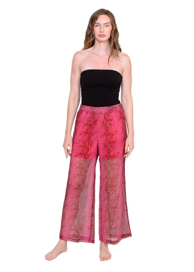 LATTELOVE Latte Love Chiffon Pant Coverup | Style: Fuchsia | Size: Large | by TSC