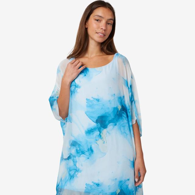 M Made In Italy Kaftan Dress with High Low Hemline | Style: Ocean | Size: Large | by TSC