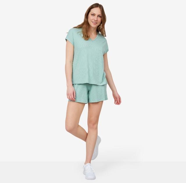 N Natori Soothe Rib Short Sleeve Short Set | Style: Sage | Size: Medium | by TSC