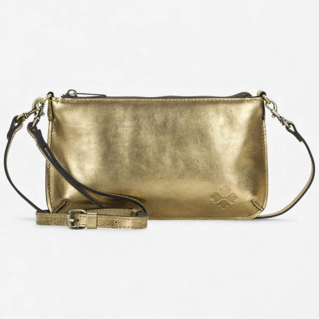 Patricia Nash Laurina Leather Wristlet Crossbody | Style: Antique Gold | by TSC