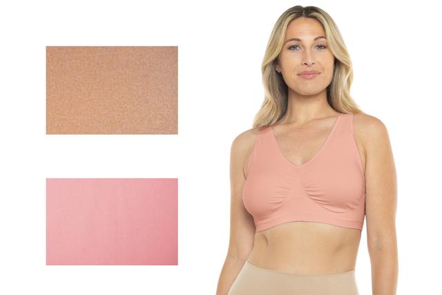 Rhonda Shear Shapewear Shear Cotton Ahh Bra (3-pack) | Style: Sie/Crl/Pnk Bge | Size: XS | by TSC