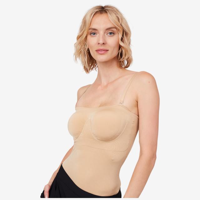 Rhonda Shear Shapewear Shear Ahh Seamless Bandeau Tank | Style: Beige | Size: XL | by TSC